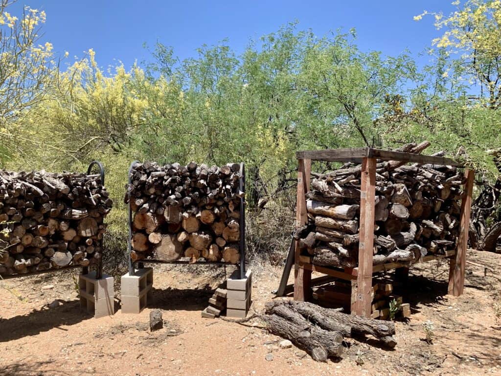 firewood and DIY wood rack